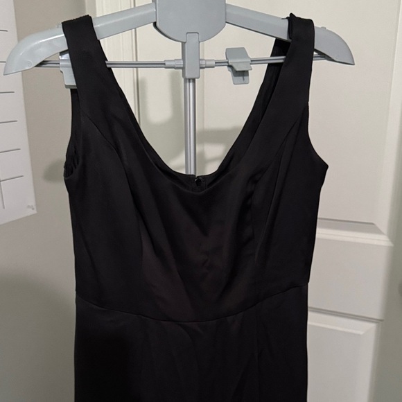 David's Bridal Classic Black Maxi Dress with pockets - Picture 2 of 8